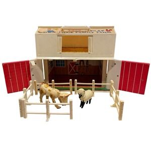 Fisher Price Play Family Farm W Gates & 2 Animals #915 Vintage‎ 1967 Incomplete